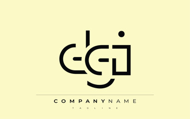 DGI abstract letter design. Modern Business Logo Design With Abstract Typography and Contemporary Style