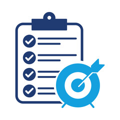 Goal Setting Icon | Achieving Targets and Planning | Clipboard and Checklist