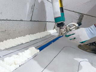 Insulating water pipe with spray foam technique