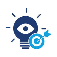 Vision Icon | Clarity and Goal Alignment | Eye and Target
