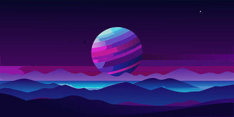 Abstract deep space gradient with a blend of black and navy blue suitable for banners and advertisements