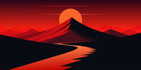 Striking high contrast banner design featuring a bold dynamic gradient transition from deep red to intense black perfect for impactful advertising and modern branding