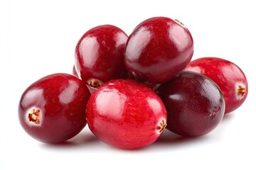 Obraz premium Cluster of plump, vibrant red cranberries