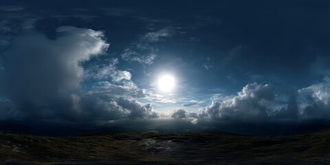 Fototapeta premium Dramatic hdr sky panorama nature 360 degrees view