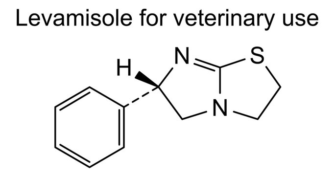 Chemical structure of levamisole, drug substance