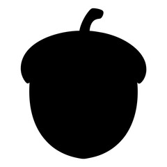 Acorn silhouette vector illustration autumn fall season nut tree forest design element clipart graphic