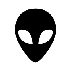Alien head silhouette vector graphic for extraterrestrial ufo and space exploration designs icon