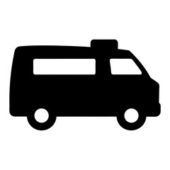 Ambulance van vector illustration emergency vehicle transportation silhouette medical transport icon