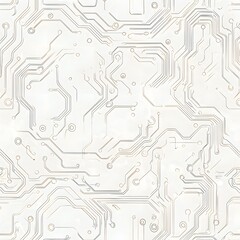Abstract White Circuit Pattern for Digital Backgrounds and Designs