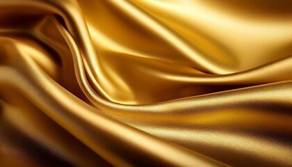 Fototapeta premium luxurious golden satin texture with soft flowing waves and highlights