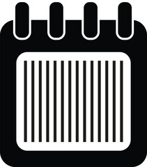Calendar vector icon isolated on white, Calendar icons set in black. Day calendar elements icons set. Black and white calendar Vector illustration icon. Date and number symbol. editable eps file.