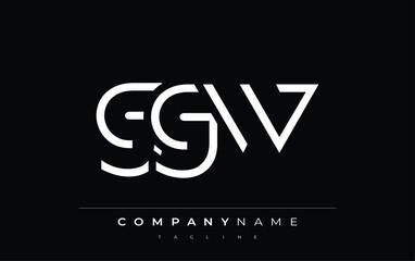 GGW abstract letter design. Modern Business Logo Design With Abstract Typography and Contemporary Style