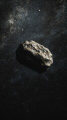 Naklejka premium Asteroid Floating in Cosmic Space with Stars and Galaxy Background