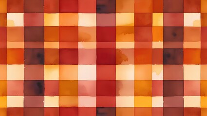 背景素材 秋色 市松模様 水彩画風 background autumn watercolor （Generative AI）