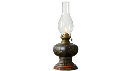 Fototapeta premium Antique Kerosene Lantern – Isolated on White Studio Background 