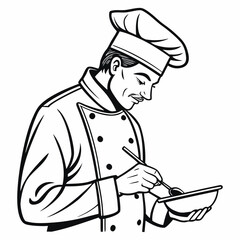 Chef character vector on a white background. 