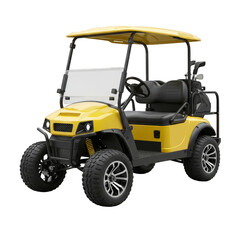 Fototapeta premium Yellow Golf Cart isolated, PNG 