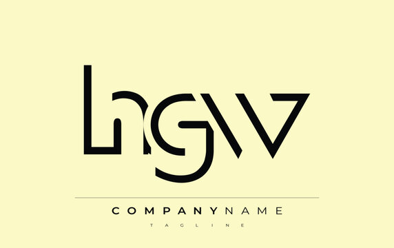 HGW abstract letter design. Modern Business Logo Design With Abstract Typography and Contemporary Style