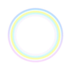 Obraz premium Colorful Pastel Rainbow Circle with Soft Gradient Neon Effect on White Background for Design, Illustration, Art, and Creative Projects