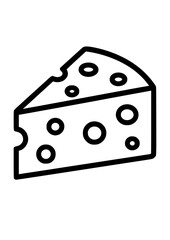 slice of a cheese in black isolated in white background