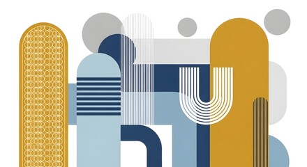 Abstract geometric art deco pattern design background with shapes and lines modern style