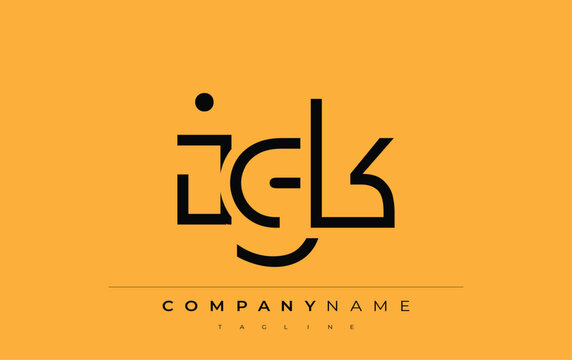 IGK abstract letter design. Modern Business Logo Design With Abstract Typography and Contemporary Style