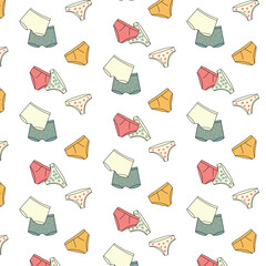 Pattern. Colorful underwear hanging on clothesline &ndash; cute vector illustration