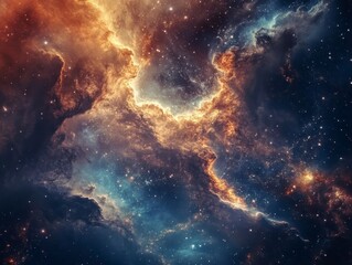 Obraz premium Stunning Cosmic Cloud Formation in Deep Space with Bright Stars