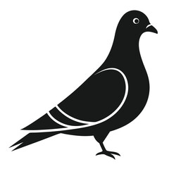 Minimalist Pigeon Silhouette With Subtle Shading Light Background