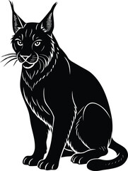 Obraz premium Lynx Crouching Silhouette Vector 