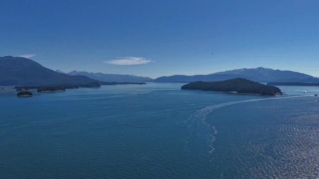 view from the sea hyperlapse of ferry