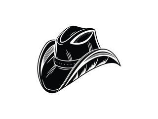 Classic Cowboy Hat – Western Black and White Vector Illustration