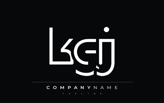 KGJ abstract letter design. Modern Business Logo Design With Abstract Typography and Contemporary Style