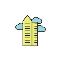 skyscraper icon. linear style sign for mobile concept and web design. Vector icon. Symbol, logo illustration. Vector graphics