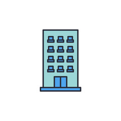 apartment icon. linear style sign for mobile concept and web design. Vector icon. Symbol, logo illustration. Vector graphics