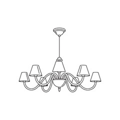 Elegant Chandelier with Fabric Shades Creates Sophisticated Lighting Design for Interior Spaces and Adds a Touch of Style