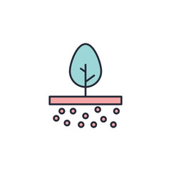 land icon. linear style sign for mobile concept and web design. Vector icon. Symbol, logo illustration. Vector graphics