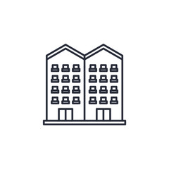 townhouse icon. linear style sign for mobile concept and web design. Vector icon. Symbol, logo illustration. Vector graphics