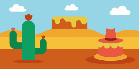 wild west birthday desert cacti cowboy scene