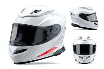 Photo of the icon from different angles: straight, top, side, unique studio shooting, art modern design without shadows, and a white background protective bright helmet for travel 
