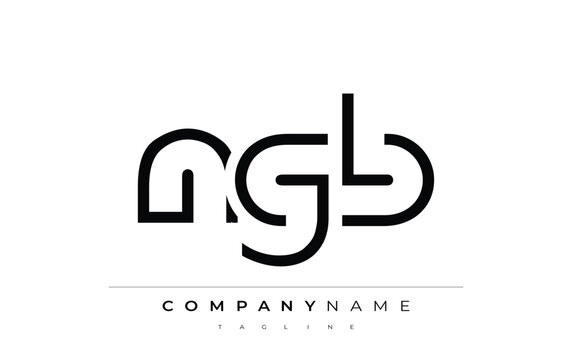 NGB abstract letter design. Modern Business Logo Design With Abstract Typography and Contemporary Style
