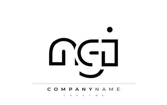 NGI abstract letter design. Modern Business Logo Design With Abstract Typography and Contemporary Style