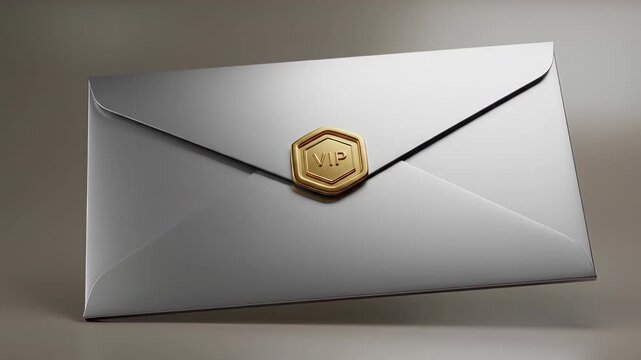 Elegant envelope with a vip wax seal, symbolizing luxury and exclusivity, perfect for premium invitations and greetings for valued members and special occasions