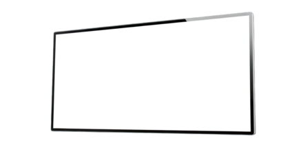 Blank digital screen on a modern wall in an urban setting