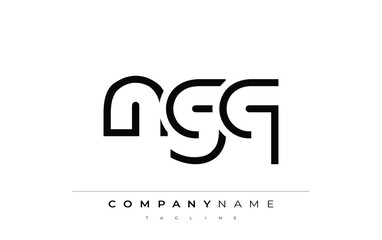 NGQ abstract letter design. Modern Business Logo Design With Abstract Typography and Contemporary Style