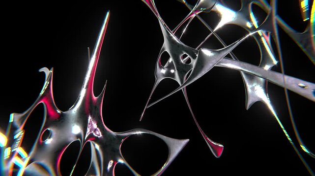Design of Fluid chrometype futuristic y2k looping design element Background

