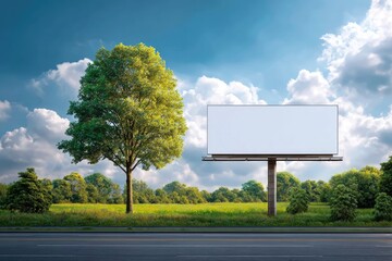 blank billboard on the road
