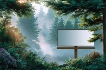 blank billboard on the tree