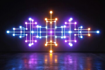 abstract technology background with glowing lights