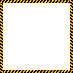A square-shaped frame with yellow and black diagonal lines.